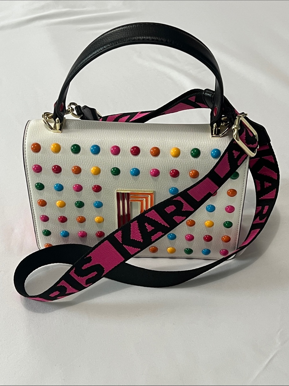 Karl Lagerfeld Paris Simone Rainbow Studded Crossbody